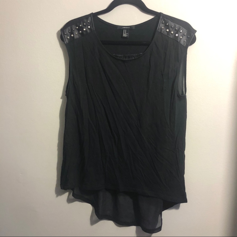 Black studded sleeveless top